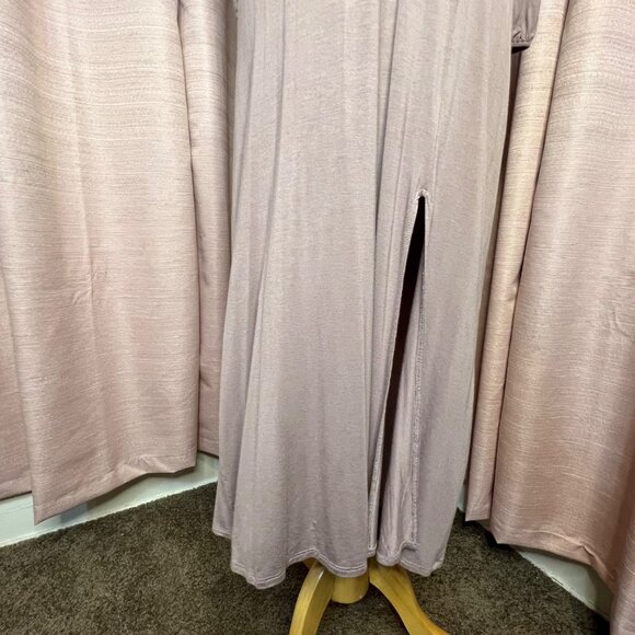 2 Saints Plunging Mauve Size 00/S Sexy Maxi Dress Side Cutouts O-Ring Feminine - Picture 9 of 16